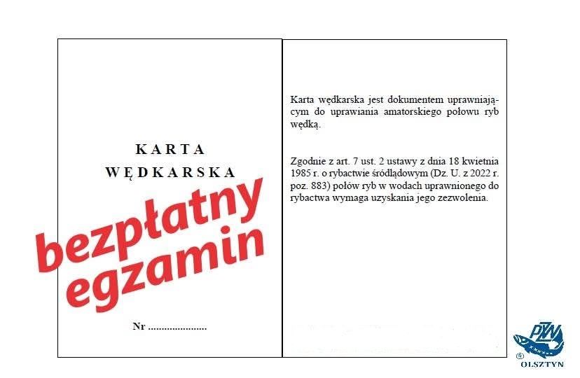 BEZPŁATNY EGZAMIN NA KARTĘ WĘDKARSKĄ - ZACHĘCAMY MŁODZIEŻ, KTÓRA